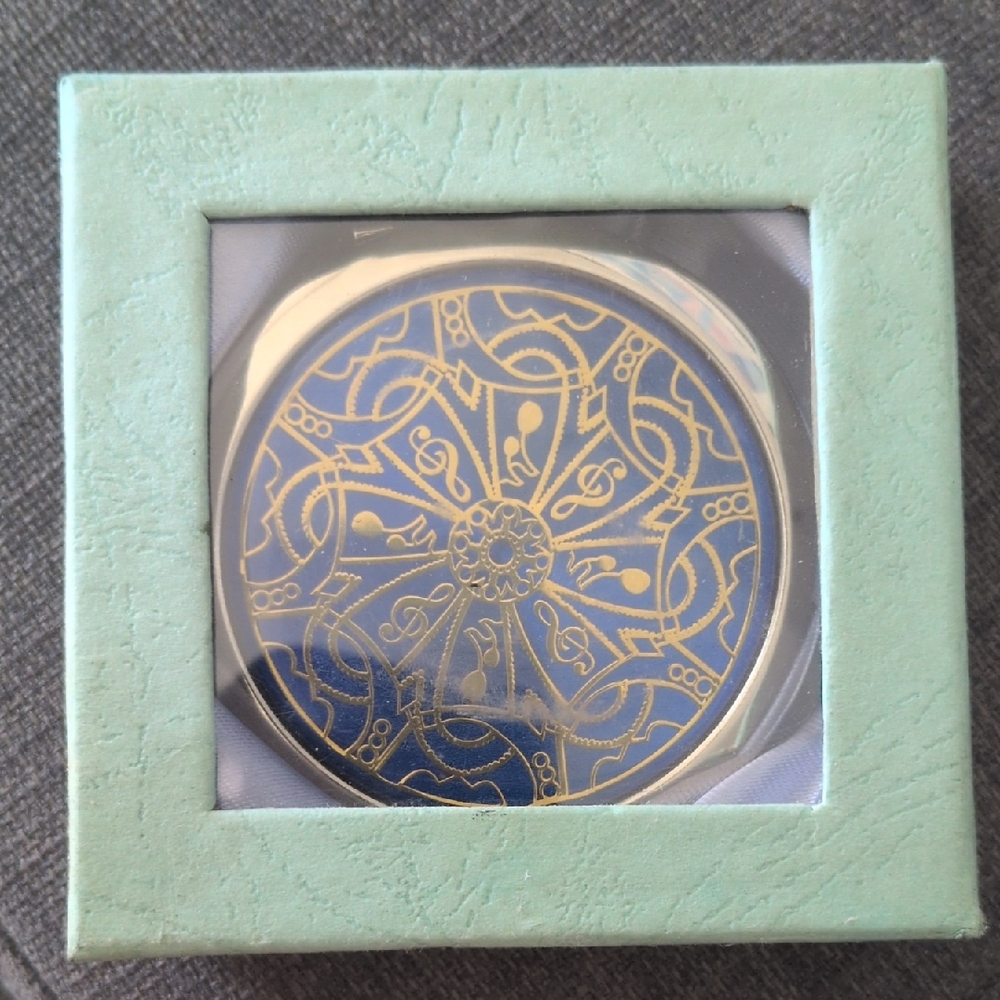 Blue and Gold Decorative Compact Mirror